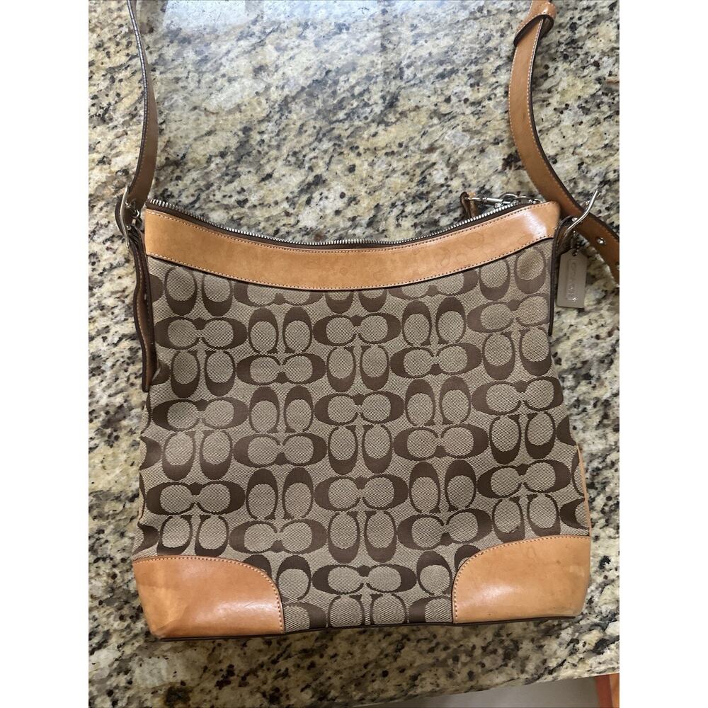 COACH Signature Slim Duffel 2WAY Shoulder Bag Canvas